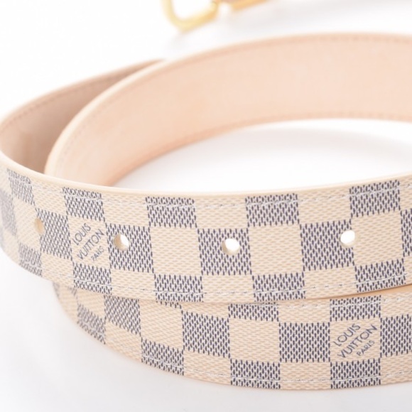 LOUIS VUITTON  Damier Azur 25mm Belt 80 32